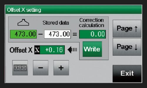 print deviation correction on touchscreen panel of sc series