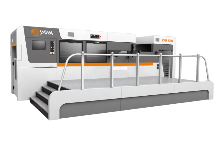 tds1060 model die cutting machine with foil stamping and stripping unit by yawa company