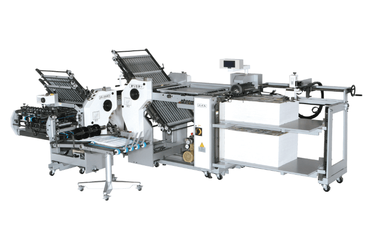 combination series model paper folding machine for large paper size with 2 stations by shoei company
